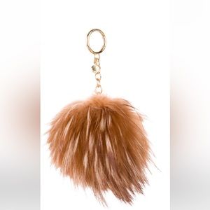 Michael Kors Brown Fur Pom Pom Key Chain